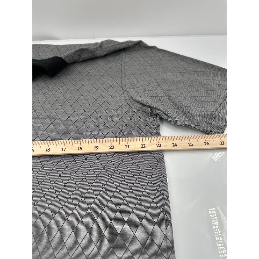 Jos. A. Bank Leadbetter Golf‎ Polo Shirt Mens XL Grey Black Diamond Lattice Knit